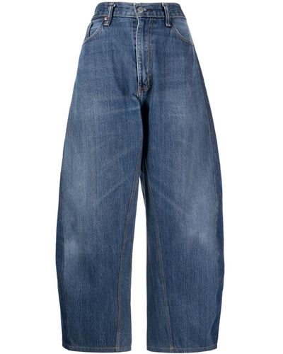 Puppets and Puppets Paneled Tapered Cropped Jeans - Blue