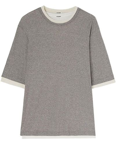 Jil Sander Layered Cotton T-shirt - Grey