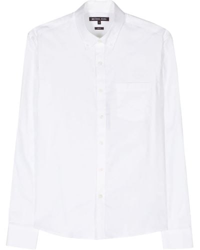 Michael Kors Logo-embroidered Cotton Shirt - White