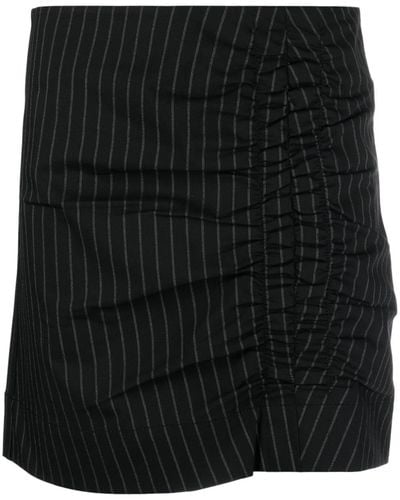 Ganni シャーリング スカート - ブラック