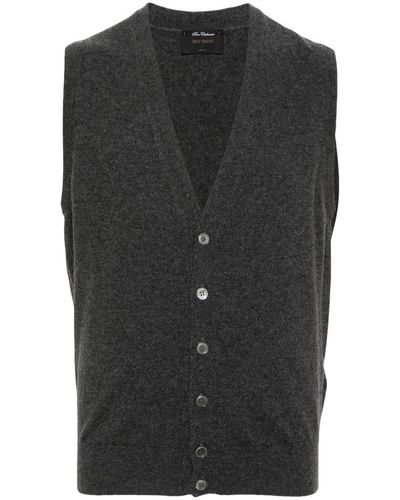 Dell'Oglio V-neck Cashmere Vest - Black