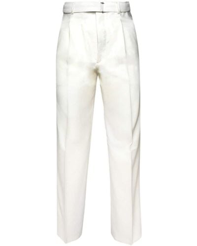 Lanvin Pantalon à taille ceinturée - Blanc