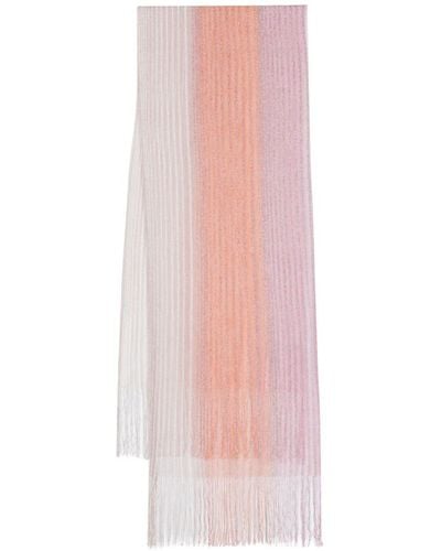 Missoni Metallic-threading Striped Scarf - Pink