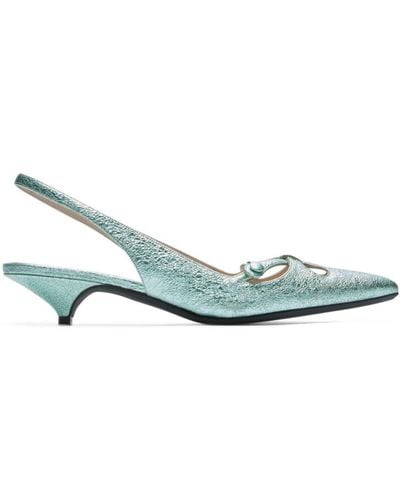 N°21 Bow-detail Slingback Court Shoes - Green