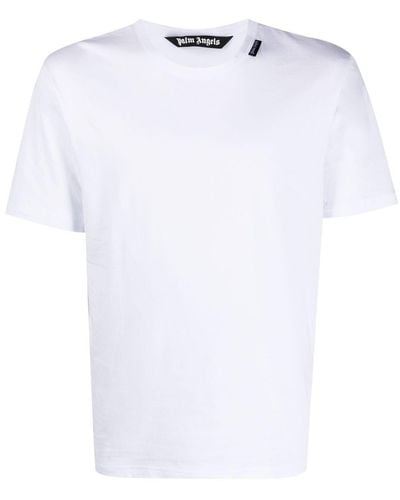 Palm Angels T-shirt Met Logo-applicatie En Ronde Hals - Wit