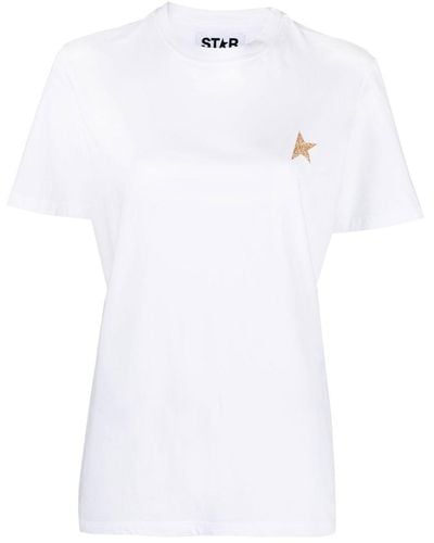 Golden Goose T-shirt en coton à imprimé étoile - Blanc