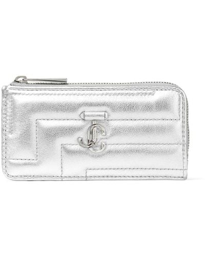 Jimmy Choo Lise-z Avenue Quilted-leather Card Holder - Metallic