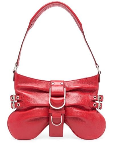 Blumarine Butterfly Leather Shoulder Bag - Red