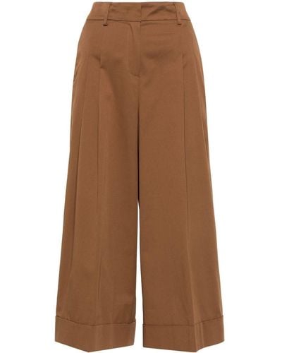 PT Torino Cropped Palazzo Trousers - Brown