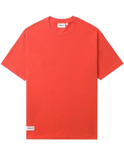 Chocoolate Logo-patch Cotton T-shirt - Red
