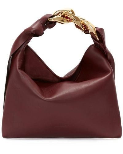 JW Anderson Small Chain Leather Tote Bag - Purple