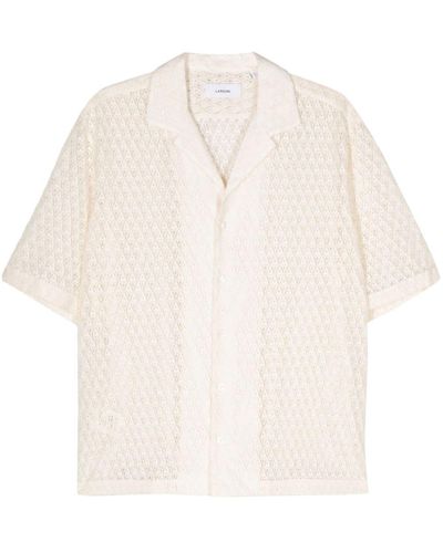 Lardini Overhemd Met Macramé Detail - Wit