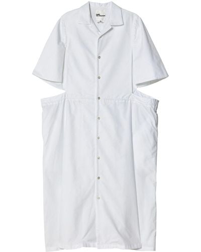 Noir Kei Ninomiya Cut-out Cotton Shirtdress - White