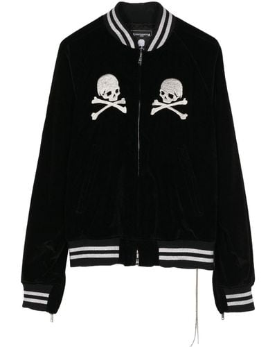MASTERMIND WORLD Skull-embroidered Track Jacket - Black