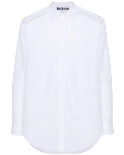 Moschino Katoenen Overhemd Met Geborduurd Logo - Wit