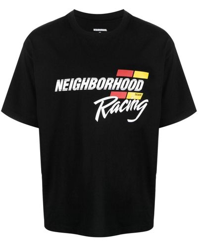Neighborhood Nh-12 Graphic-print Cotton T-shirt - Black