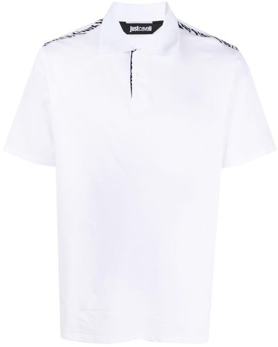 Just Cavalli Animal-print Piqué Polo Shirt - White