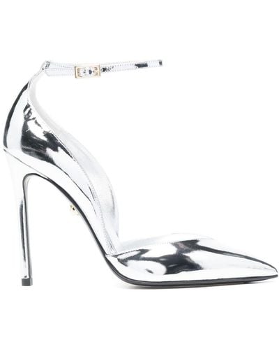ALEVI Camilla 105mm Mirrored Court Shoes - White