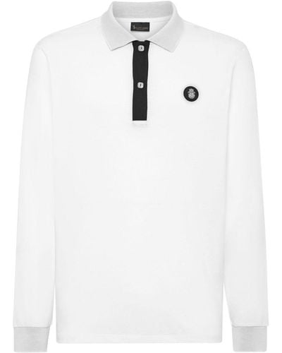 Billionaire Poloshirt mit Wappenstickerei - Weiß