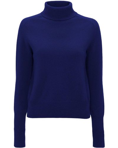 Victoria Beckham Roll-neck Fine-knit Sweater - Blue