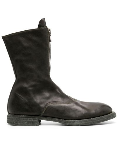 Guidi Polished-leather Zip-up Boots - Black