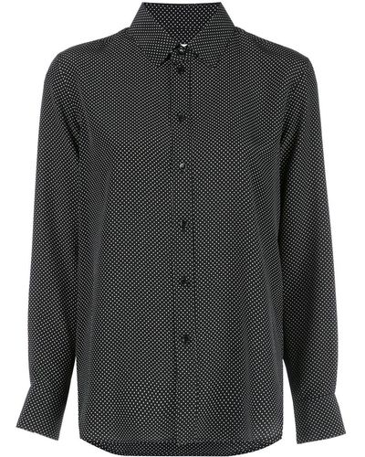 Saint Laurent Shirt Met Stippen - Zwart