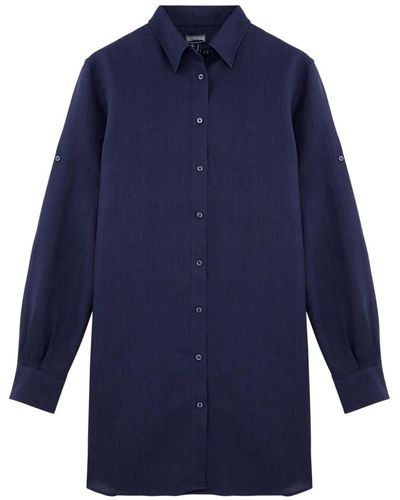 Vilebrequin Fondant Organic Linen Shirt - Blue