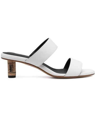 MM6 by Maison Martin Margiela Double Strap 65mm Mules - White