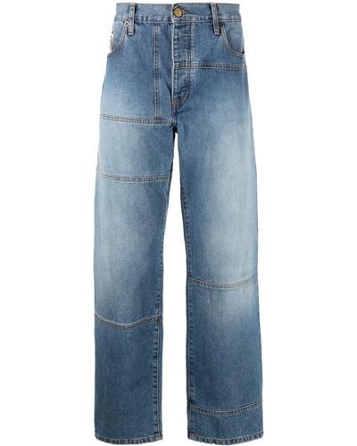 Nick Fouquet Venusto Patchwork Straight-leg Jeans - Blue