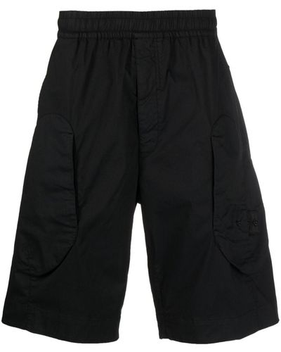 Stone Island Shadow Project Cotton-blend Drop-crotch Shorts - Black
