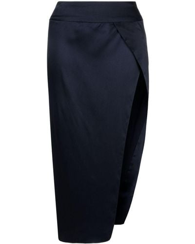 Michelle Mason Silk Wrap Skirt - Blue