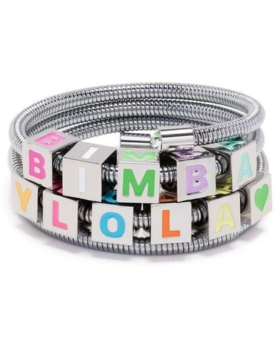 Bimba Y Lola Coil-chain Logo Bracelet - Grey