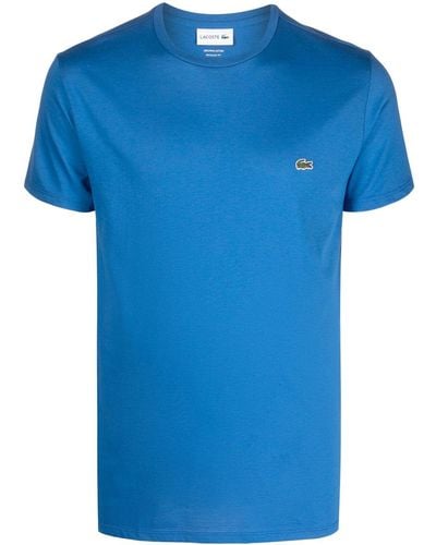 Lacoste T-shirt en coton à patch logo - Bleu