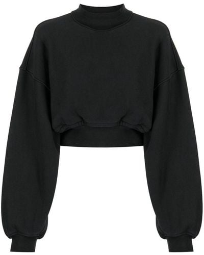 Alexander Wang Mock-neck Cropped Sweatshirt - Black