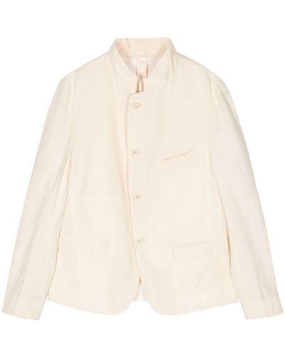 Forme D'expression Crinkled-finish Button-up Shirt Jacket - Natural