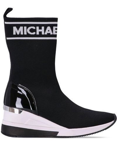 Michael Kors Skyler Sock-style Wedge Trainers - Black