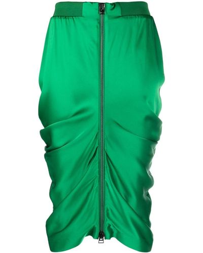 Tom Ford Zip-up Draped Pencil Skirt - Green