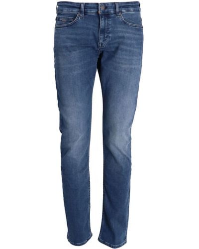 BOSS Mid-rise Tapered-leg Jeans - Blue