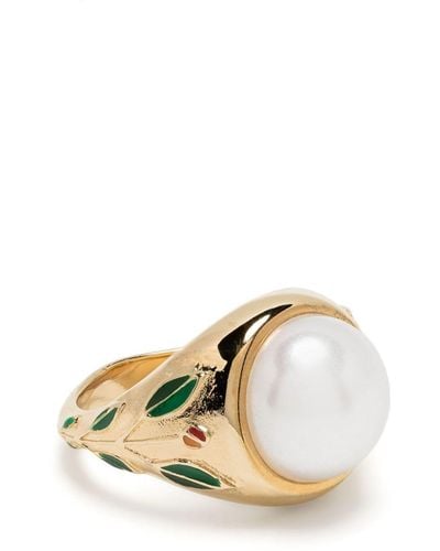 Casablancabrand Pearl Signet Ring - Metallic