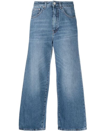 Totême Weite Cropped-Jeans - Blau
