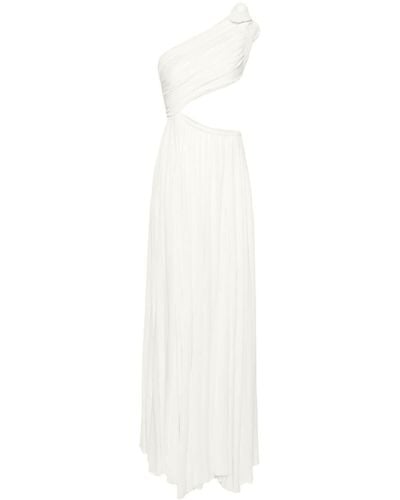 Giambattista Valli Floral-appliqué Strapless Gown - White