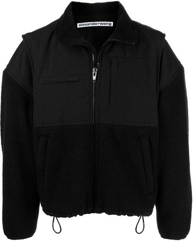 Alexander Wang Oversized Zip Fleece Jacket - Black