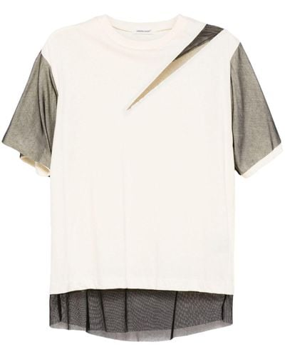 Undercover T-shirt en coton à design superposé - Neutre