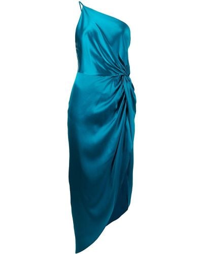 Michelle Mason ワンショルダー ドレス - ブルー