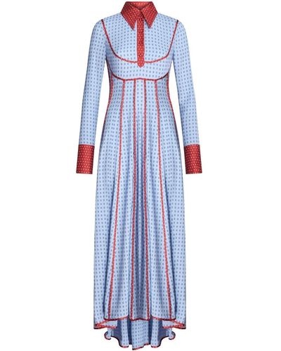 Etro ジオメトリックパターン ドレス - ブルー