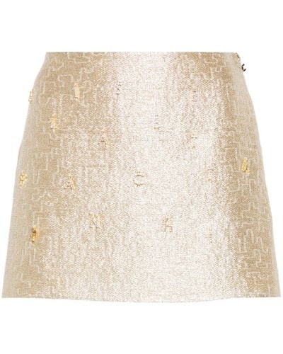 Elisabetta Franchi Crystal-embellished Tweed Mini Skirt - Natural