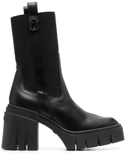 Furla Ridged 95mm Block-heel Boots - Black