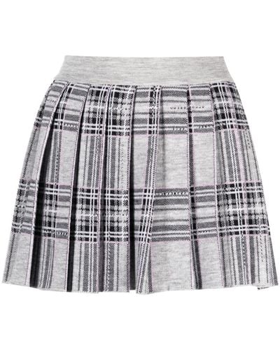 GIUSEPPE DI MORABITO Plaid-check Pleated Miniskirt - Grey