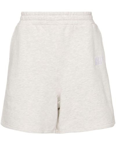AWAKE NY Embroidered-logo Cotton Track Shorts - White