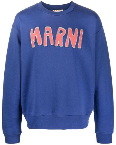 Marni Sweatshirt mit Logo-Applikation - Blau